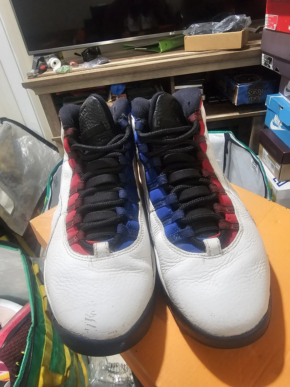 Jordan Sneakers with White Label and Black/Blue Interior